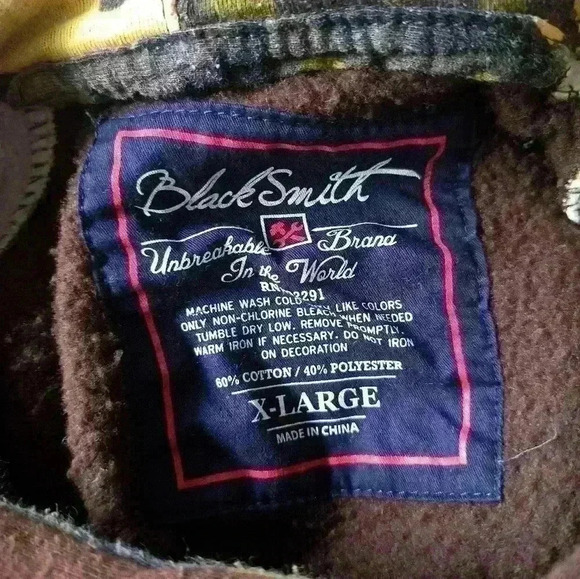 Blacksmith Unbreakable Brand Men's Size XL Hoodie Camo Front Pocket - Picture 5 of 7